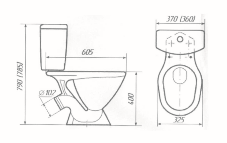 Унитаз-компакт УНИВЕРСАЛ ЦОП нижний подвод (кнопка)