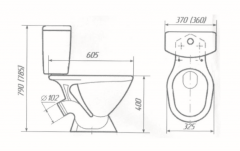 Унитаз-компакт УНИВЕРСАЛ ЦОП нижний подвод (кнопка)
