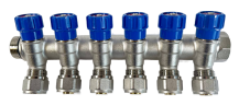 Коллектор 6 выхода х3/4" х1/2"х16 Н-В латунь ZEGOR QS-1662