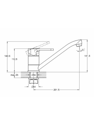 Смеситель для кухни одноручный 4T4-A180