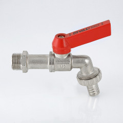 Кран шаровой 1/2&quot; НР со штуцером ручка VT.051