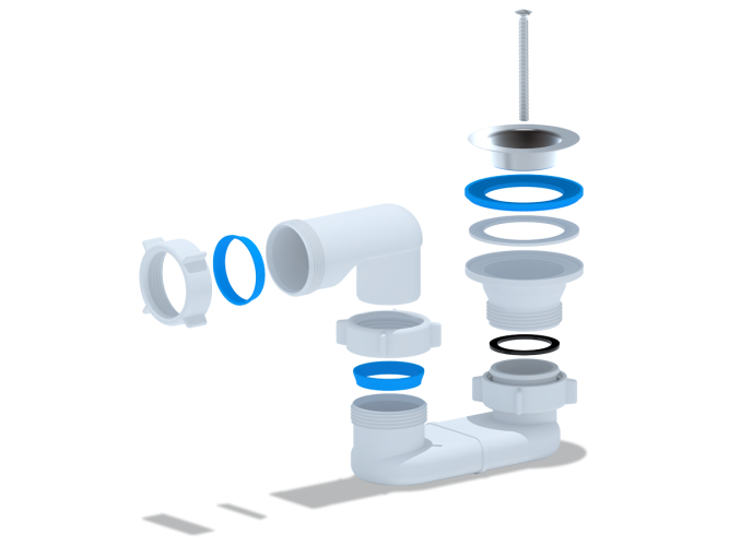 Сифон АНИ для душевого поддона плоский 1 1/2*40 Е010