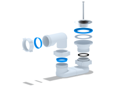 Сифон АНИ для душевого поддона плоский 1 1/2*40 Е010