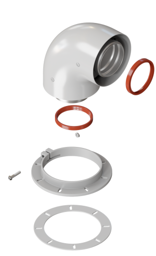 Колено с фланцем 90. 60/100 K-02F