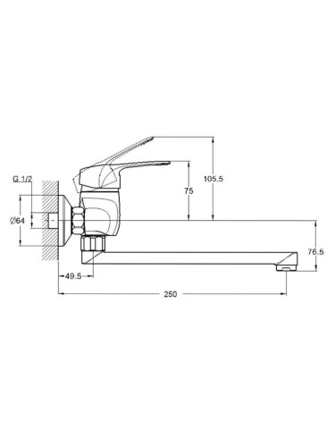 Смеситель для кухни  на стену KLO12-A048