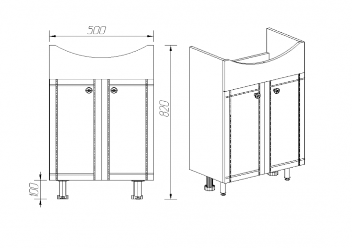 Тумба "Париж" Антик 55  (2 створки) VIANT