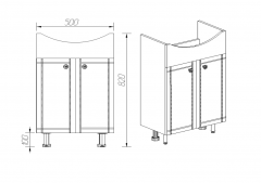 Тумба &quot;Париж&quot; Антик 55  (2 створки) VIANT