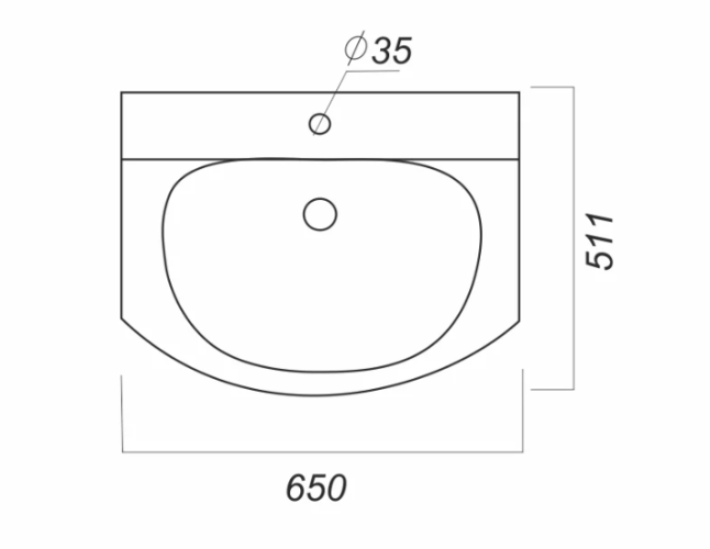 Умывальник ЛАГУНА 65 мебельный SANITA