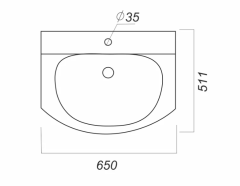 Умывальник ЛАГУНА 65 мебельный SANITA