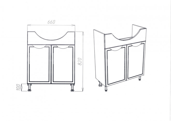 Тумба "Лима" ERICA 70  (2 створки) VIANT
