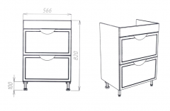 Тумба &quot;Лима&quot; COMO 60 2 ящика VIANT