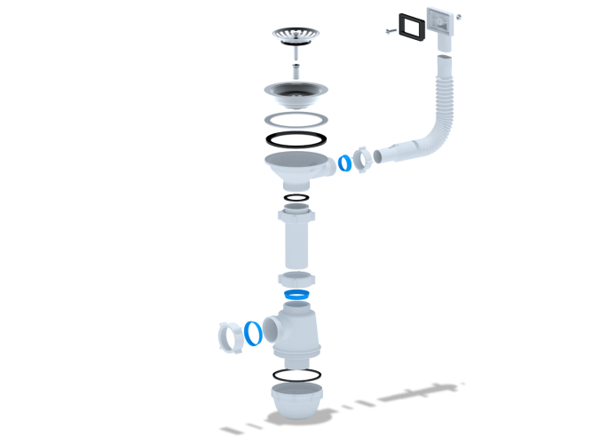 Сифон АНИ Грот 3 1/2"*40 с гибким переливом А0145S