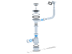 Сифон АНИ Грот 3 1/2"*40 с гибким переливом А0145S
