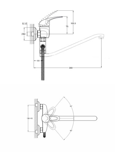 Смеситель для ванны одноручный KLO6-C048