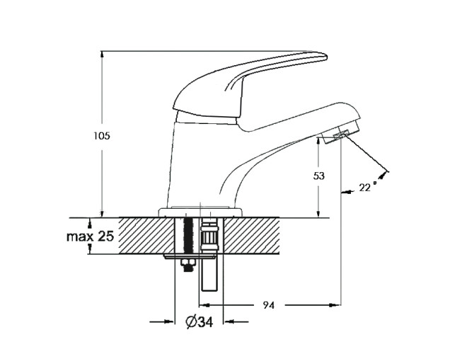 Смеситель для умывальника одноручный LUN1-A031