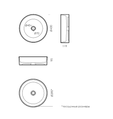 Умывальник накладной  BEST Slim SANITA LUXE