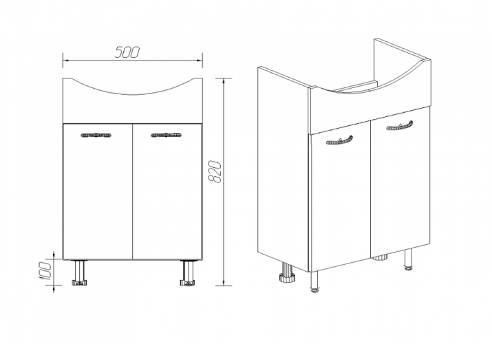 Тумба "Вена" COMO 50 (2 створки) VIANT