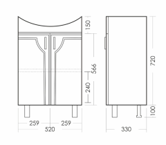 Тумба ИДЕАЛ 515*720*300 SANITA