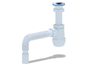 Сифон для мойки АНИ Грот 1 1/2 дюйма 40 мм c гибкой трубой A0105