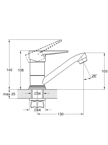 Смеситель для кухни одноручный 4F-B045