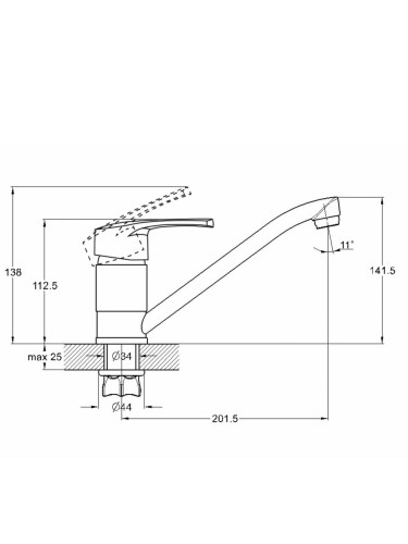 Смеситель для кухни одноручный 4G4-A181