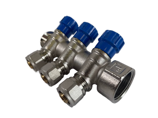 Коллектор 3 выхода х1.0"х1/2"х16 Н-В латунь ZEGOR QS-1832