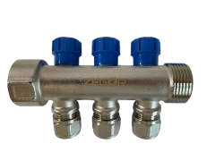 Коллектор 3 выхода х1.0"х1/2"х16 Н-В латунь ZEGOR QS-1832