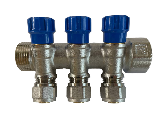 Коллектор 3 выхода х1.0"х1/2"х16 Н-В латунь ZEGOR QS-1832