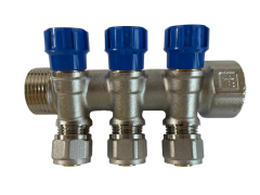 Коллектор 3 выхода х1.0"х1/2"х16 Н-В латунь ZEGOR QS-1832