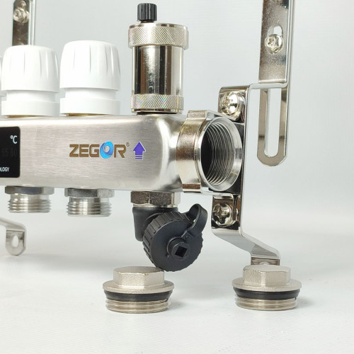 Блок коллекторный 4 выходов 1.0"х3/4" с клапанами нерж сталь ZEGOR QS-1846