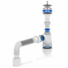 Сифон АНИ 1 1/4&quot;*40 с литым выпуском. с гибкой трубой 40*50 C2010