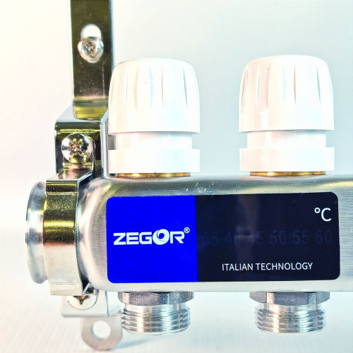 Блок коллекторный 5 выходов 1.0"х3/4" с клапанами нерж сталь ZEGOR QS-1856