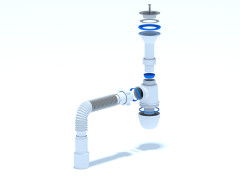 Сифон АНИ 1 1/2&quot;*40 с литым выпуском. с гибкой трубой 40*40/50  C0515