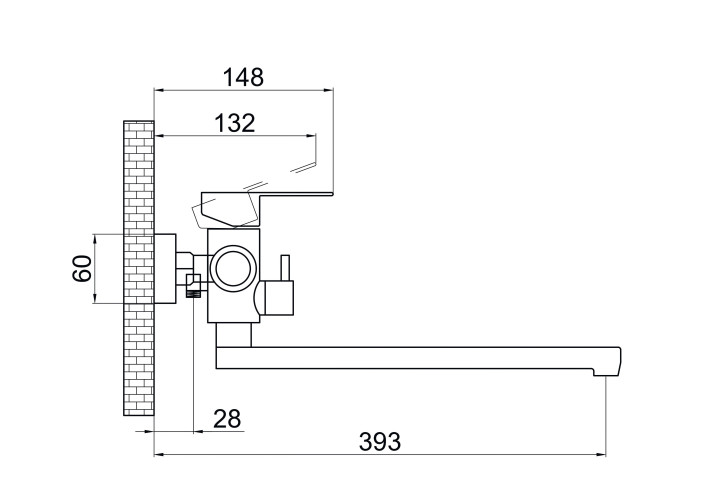Смеситель для ванны одноручный JAT7-A094