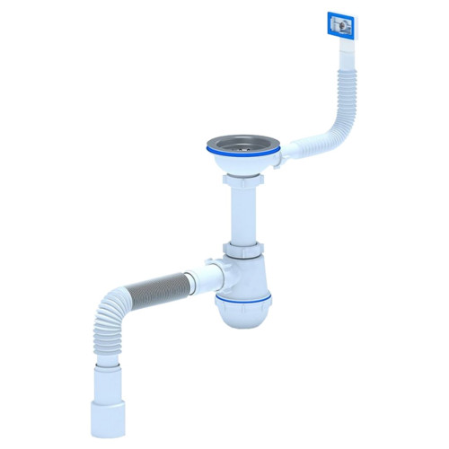 Сифон Ани грот 3 1/2х40 с гибким переливом и гибкой трубой А0145SA15