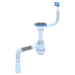 Сифон Ани грот 3 1/2х40 с гибким переливом и гибкой трубой А0145SA15