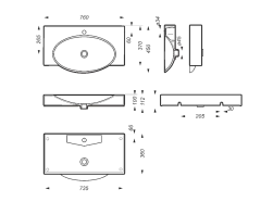 Умывальник INFINITY 76 мебельный SANITA LUXE