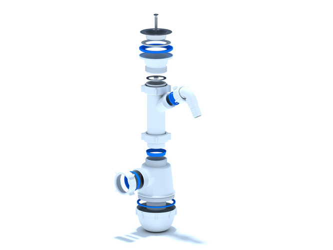 Сифон АНИ Грот 1 1/2"*40 с отводом для стиральной машины А1000