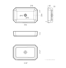 Умывальник накладной LINE мебельный SANITA LUXE
