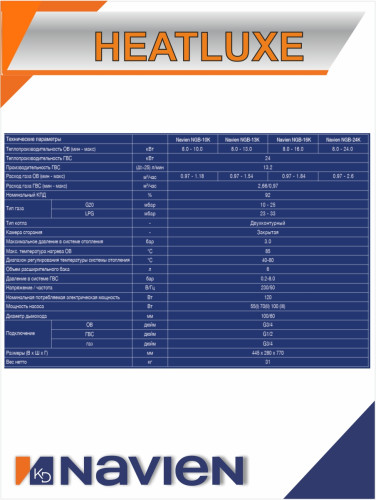 Котел газовый настенный Navien Heatluxe NGB210-16K