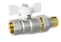 Кран шаровой латунный LD Pride 47.15 Ду15 В-ГШ.Б с американкой бабочка (White)