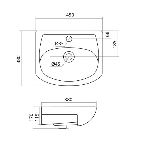 Умывальник "Азов-45" Santek