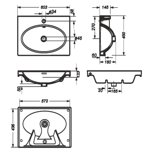 Умывальник NEXT 60 мебельный SANITA LUXE