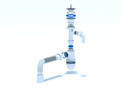 Сифон АНИ 1 1/2"*40 с отводом для стиральной машины. с гибкой трубой 40*50 C0310