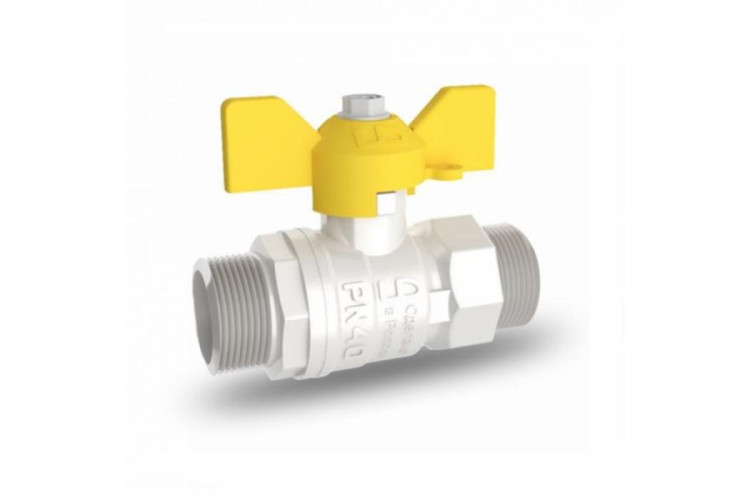 Кран шаровой латунный LD Pride 47.25 Ду25 газ Н-Н бабочка