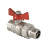 Кран шаровой 1/2" н/в с американкой бабочка BASE VT.227