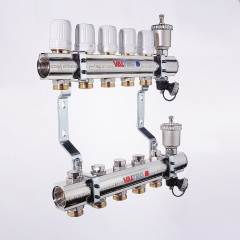 Блок коллекторный 9 выходов х1.0"х3/4" В-В-ЕК латунь VTc.594