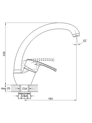 Смеситель для кухни одноручный 8G4-A181KB