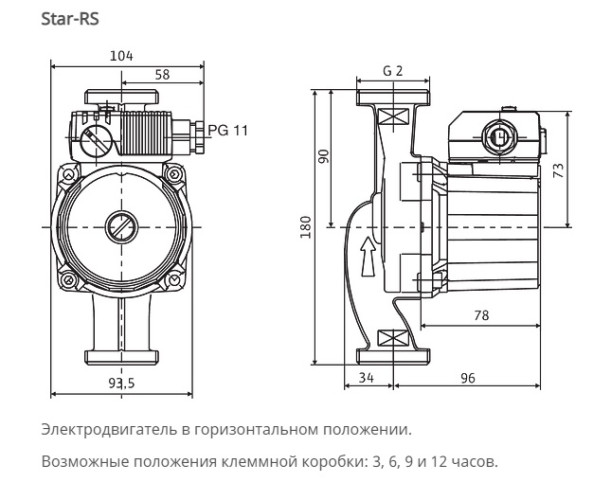 Насос циркуляционный WILO STAR-RS 30/2 с гайками (4119789)