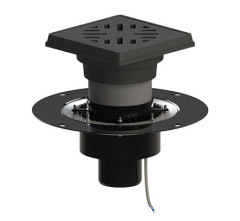 Трап регулируемый вертикальный d110 с подрамником ,с прижимным фланцем,с обогревом ТП-616.1.110-Э